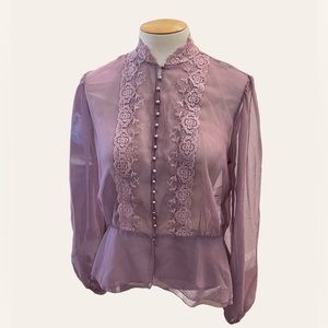 Vintage Sheer Blouse, Size M